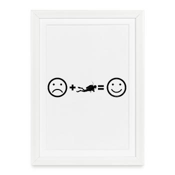 Diving Vibes for diving - Framed poster (27 × 37 cm) - white - Front