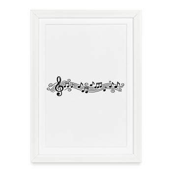Notes musicales Clés de mélodie - Affiche encadrée (27 × 37 cm) - blanc - Devant