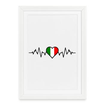 Battement de cœur en Italie - Affiche encadrée (27 × 37 cm) - blanc - Devant