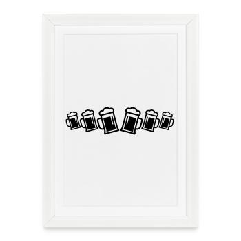 Chope à bière - Affiche encadrée (27 × 37 cm) - blanc - Devant