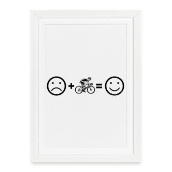 Idée cadeau pour un vélo de route avec vélo de route - Affiche encadrée (27 × 37 cm) - blanc - Devant