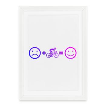 Idée cadeau pour un vélo de route avec vélo de route - Affiche encadrée (27 × 37 cm) - blanc - Devant