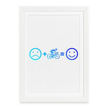 Idée cadeau pour un vélo de route avec vélo de route - Affiche encadrée (27 × 37 cm) - blanc - Devant
