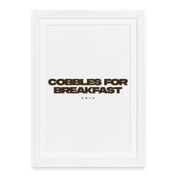des pavés pour le petit-déjeuner - Affiche encadrée (27 × 37 cm) - blanc - Devant