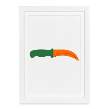Sharp Mushroom Knife Nature Fan - Framed poster (27 × 37 cm) - white - Front