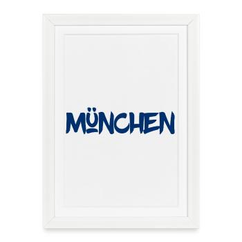 München - Bayern - Isar - Frauenkirche - Prater - Gerahmtes Poster (27 × 37 cm) - Weiß - Vorne