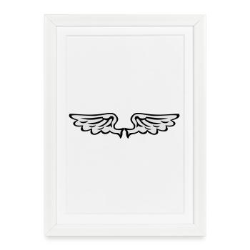 flügel engelsflügel wings seraph fallen angel - Affiche encadrée (27 × 37 cm) - blanc - Devant