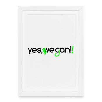 yes_vegan - Framed poster (27 × 37 cm) - white - Front