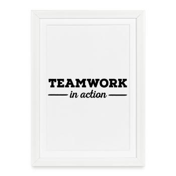 6061912 121161696 travail d’équipe - Affiche encadrée (27 × 37 cm) - blanc - Devant