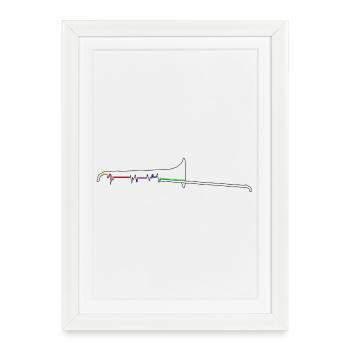 trombone - Affiche encadrée (27 × 37 cm) - blanc - Devant