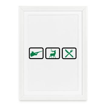chasse - Affiche encadrée (27 × 37 cm) - blanc - Devant