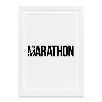 marathon - Framed poster (27 × 37 cm) - white - Front