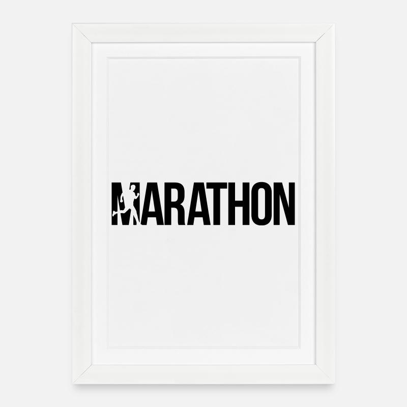 marathon - Framed poster (27 × 37 cm) - white