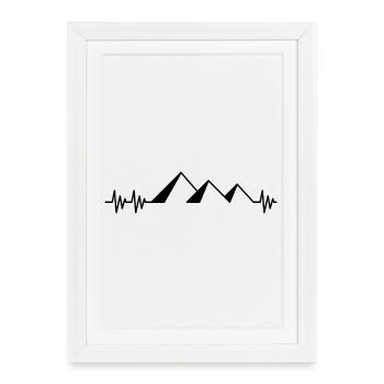 Pyramides de battement de coeur Egypte coeur cadeau Egypte - Affiche encadrée (27 × 37 cm) - blanc - Devant