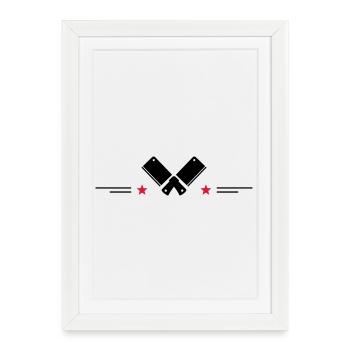 Kitchen knives for -starred chefs - Framed poster (27 × 37 cm) - white - Front