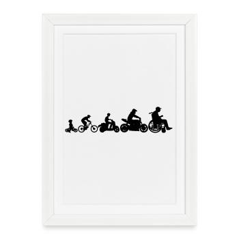 Evolution 2 roues - Affiche encadrée (27 × 37 cm) - blanc - Devant