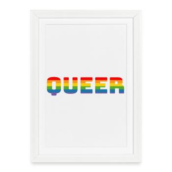 Rainbow queer LGBT CSD Chemise lgbtqi queer - Affiche encadrée (27 × 37 cm) - blanc - Devant