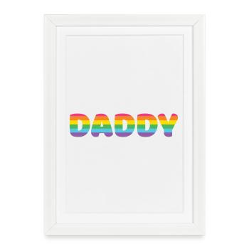 Papa LGBTQ+ - Affiche encadrée (27 × 37 cm) - blanc - Devant
