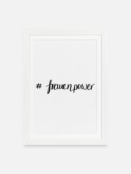 frauenpower - Gerahmtes Poster (27 × 37 cm) - Weiß