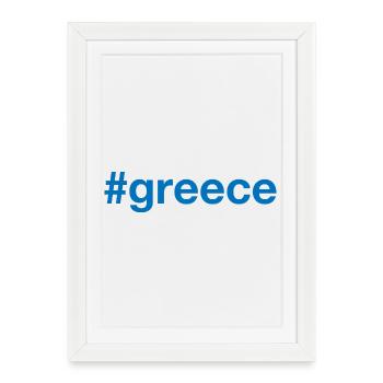 GRÈCE Hashtag Griechenland - Affiche encadrée (27 × 37 cm) - blanc - Devant