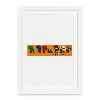 Hackers Logo Retro Design - Framed poster (27 × 37 cm) - white - Front