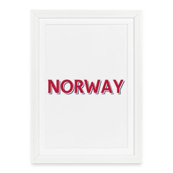 Fjord Landsography With Norwegian Motif - Framed poster (27 × 37 cm) - white - Front