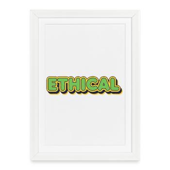 Typo Eglow Éthique - Affiche encadrée (27 × 37 cm) - blanc - Devant