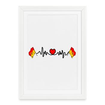 Burgenland Heartbeat Love for Austria - Framed poster (27 × 37 cm) - white - Front