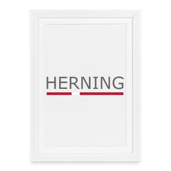Herning - Denmark Flag - Dänemark - Skandinavien - Gerahmtes Poster (27 × 37 cm) - Weiß - Vorne