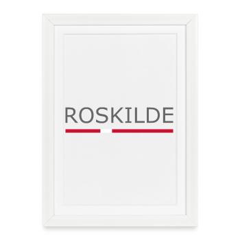 Roskilde - Drapeau du Danemark - Dänemark - Affiche encadrée (27 × 37 cm) - blanc - Devant