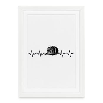 Swag Cappy ECG Heartbeat - Framed poster (27 × 37 cm) - white - Front