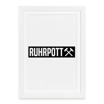 Ruhrpott - Ruhr Pott - Zeche - Zollverein - NRW - Affiche encadrée (27 × 37 cm) - blanc - Devant