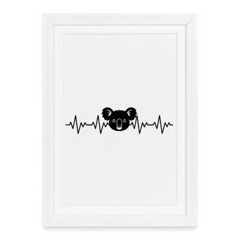 Koala ECG Heartbeat - Framed poster (27 × 37 cm) - white - Front