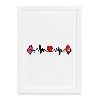 Buckinghamshire & Great Britain Heartbeat - Framed poster (27 × 37 cm) - white - Front