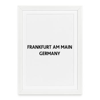 Conception de texte Francfort – Allemagne - Affiche encadrée (27 × 37 cm) - blanc - Devant