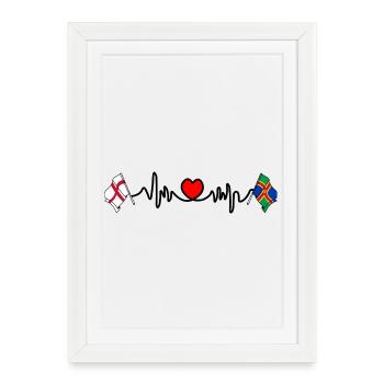 Lincolnshire flag + English flag - Framed poster (27 × 37 cm) - white - Front