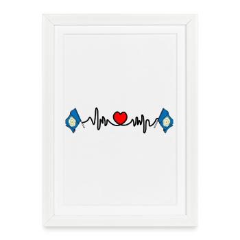 Yorkshire Heartbeat Flag - Framed poster (27 × 37 cm) - white - Front
