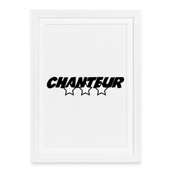 Singer – music, stage, passion, voice, performance - Framed poster (27 × 37 cm) - white - Front