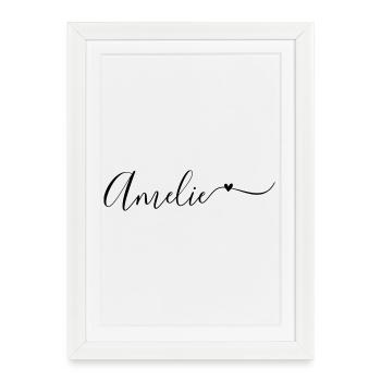 Amelie Last Name First Name Decorative - Framed poster (27 × 37 cm) - white - Front