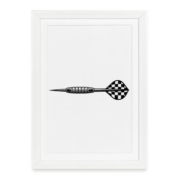 Lancer de fléchettes - Affiche encadrée (27 × 37 cm) - blanc - Devant