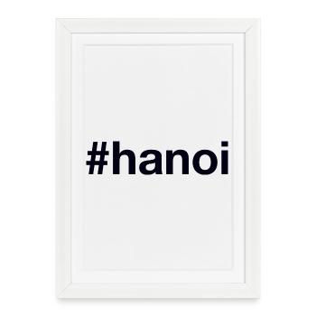 Hashtag Hanoï Vietnam - Affiche encadrée (27 × 37 cm) - blanc - Devant