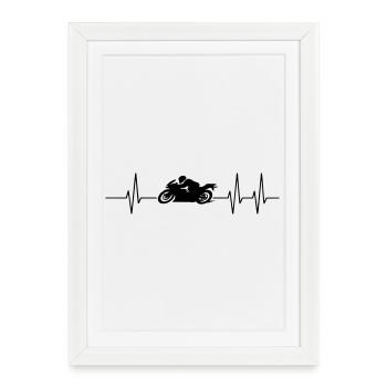 motocyclette - Affiche encadrée (27 × 37 cm) - blanc - Devant