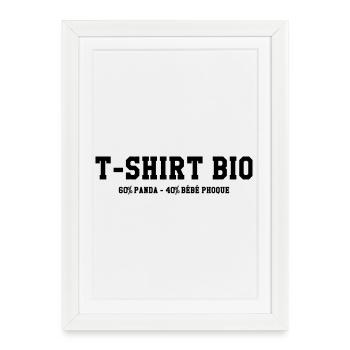 Bio Panda Bebe Phoque Humour - Affiche encadrée (27 × 37 cm) - blanc - Devant