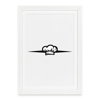 Gamme Chef Symbol du Chapeau de Chef - Affiche encadrée (27 × 37 cm) - blanc - Devant