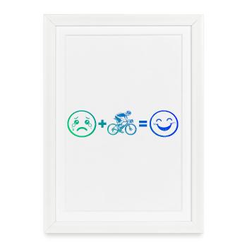 Idée cadeau pour un vélo de route avec vélo de route - Affiche encadrée (27 × 37 cm) - blanc - Devant