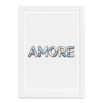 Amore Gift for Women Love Motif - Framed poster (27 × 37 cm) - white - Front