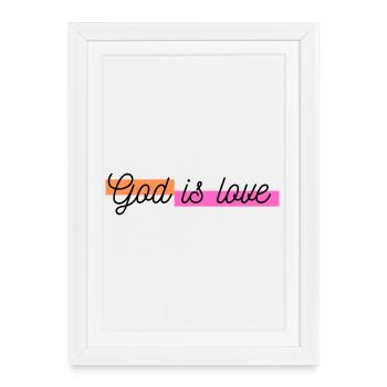 Dieu est amour - Affiche encadrée (27 × 37 cm) - blanc - Devant