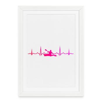 Idée cadeau pour un passionné de rafting en eaux vives avec kayak - Affiche encadrée (27 × 37 cm) - blanc - Devant