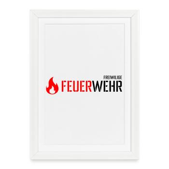 Feuerwehr - Gerahmtes Poster (27 × 37 cm) - Weiß - Vorne