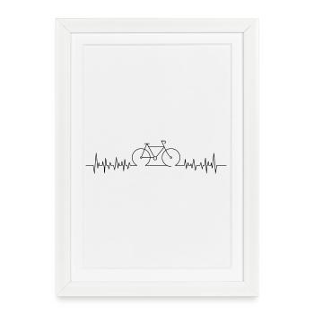 Heartbeat bike - Framed poster (27 × 37 cm) - white - Front